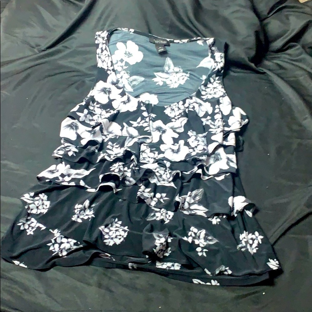 White House Tank Top Ruffled Blouse